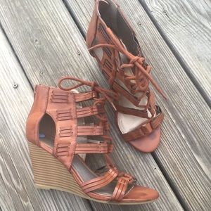 🌟Rampage Devon Wedges Sandals Lace Up Front 7.5